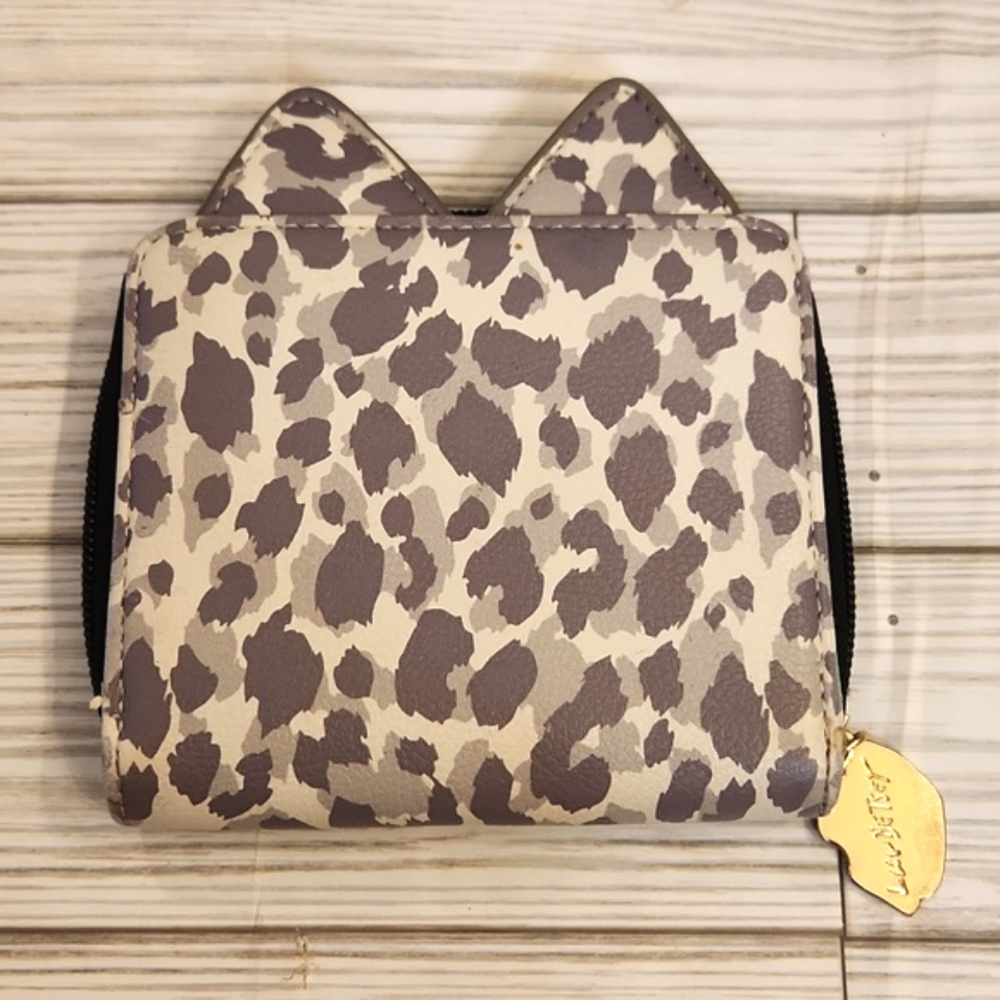 Womens Betsey Johnson Luv Betsey leopard print small cat wallet. - Picture 3 of 11